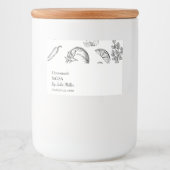 Eenvoudig Zwart & Wit Tomaat Salsa Label Voedselcontainer Etiket (Voorkant)