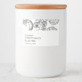Eenvoudig Zwart & Wit Tomatensaus Label Voedselcontainer Etiket (Voorkant)