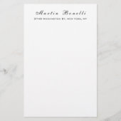 Eenvoudig zwart wit trendy kalligrafie script briefpapier (Voorkant)