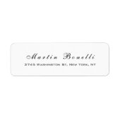 Eenvoudig zwart wit trendy kalligrafie script etiket (Voorkant)