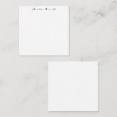 Eenvoudig zwart wit trendy kalligrafie script notitiekaartje (Voorkant / Achterkant)