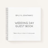 Eenvoudig zwart wit trouwdag gastenboek notitieboek (Voorkant)