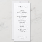 Eenvoudig zwart-wit trouwmenu kaart (Voorkant)