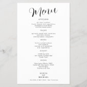 Eenvoudig zwart-wit trouwmenu met budget flyer (Voorkant)