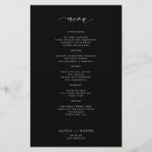 Eenvoudig zwart-wit trouwmenu van de begroting flyer (Voorkant)