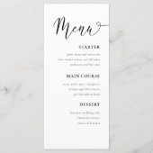 Eenvoudig zwart-wit trouwtafel menu (Voorkant)
