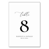 Eenvoudig zwart-wit trouwtafel nummer kaart (Achterkant)