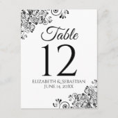 Eenvoudig Zwart & Wit Trouwtafelnummer (Achterkant)