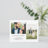 Eenvoudig zwart-wit tweeduizend foto Dank je wel Briefkaart (Staand voorkant)