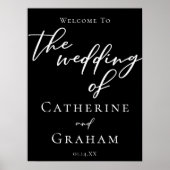 Eenvoudig zwart-wit Typografie Chic Weddenschap We Poster (Voorkant)