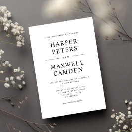 Eenvoudig zwart-wit Typografie Weddenschap Kaart