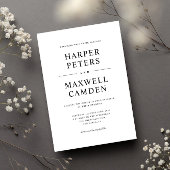 Eenvoudig zwart-wit Typografie Weddenschap Kaart