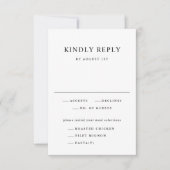 Eenvoudig zwart-wit Typografie Weddenschap RSVP Kaartje (Voorkant)