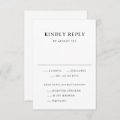 Eenvoudig zwart-wit Typografie Weddenschap RSVP Kaartje (Voorkant / Achterkant)