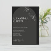 Eenvoudig zwart-wit | Uitnodiging tot weddenschapp (Staand voorkant)