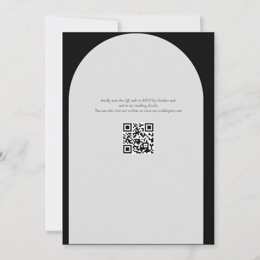 Eenvoudig zwart-wit | Uitnodiging tot weddenschapp (Achterkant)