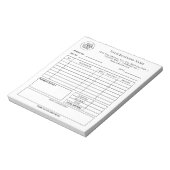 Eenvoudig zwart-wit Uw Logo-factuur toevoegen Notitieblok (Linkerzijde)