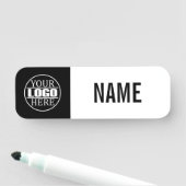 Eenvoudig zwart-wit uw Logo hier Naamplaatje (In situ)