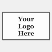 Eenvoudig zwart-wit - Uw Logo hier Sjabloon Rechthoekige Sticker (Voorkant)