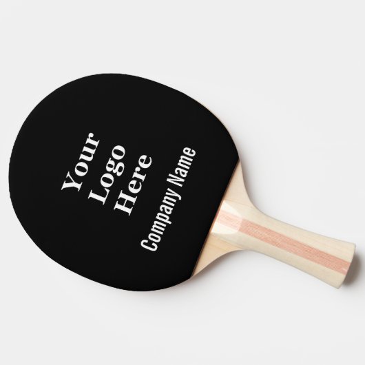 Eenvoudig zwart-wit - Uw Logo hier Sjabloon Tafeltennisbatje (Zijkant)