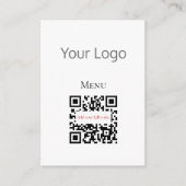 Eenvoudig Zwart wit Uw Logo QR-menu Kaarten (Voorkant)