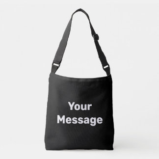 Eenvoudig zwart-wit Uw Sjabloon van de Tekst van h Crossbody Tas