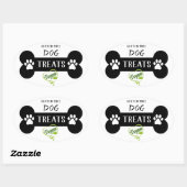 Eenvoudig zwart-wit Vegan Dog Treat Ovale Sticker (Vel)