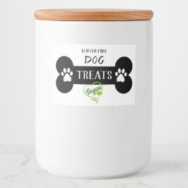 Eenvoudig zwart-wit Vegan Dog Treat Voedselcontainer Etiket