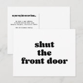 Eenvoudig zwart wit verplaatst nieuw thuisadres aankondigingskaart (Voorkant / Achterkant)