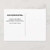 Eenvoudig zwart wit verplaatst nieuw thuisadres aankondigingskaart (Achterkant)