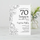 Eenvoudig zwart-wit verrassingsartikel 70e verjaar kaart (Staand voorkant)