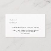 Eenvoudig Zwart-wit Verwijs een vriend Aanbevelingskaartje (Achterkant)