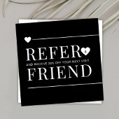 Eenvoudig Zwart & Wit Verwijs een Vriend Make-up A Aanbevelingskaartje