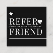 Eenvoudig Zwart & Wit Verwijs een Vriend Make-up A Aanbevelingskaartje (Voorkant)