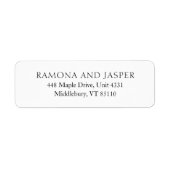 Eenvoudig zwart-wit vet bruiloft retour adres etiket (Voorkant)