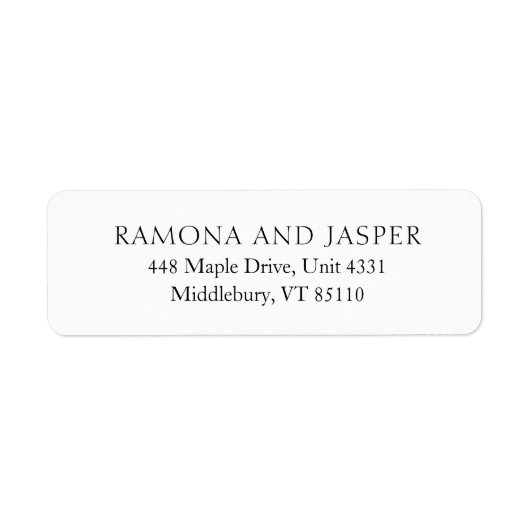 Eenvoudig zwart-wit vet bruiloft retour adres etiket (Voorkant)