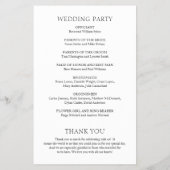 Eenvoudig zwart-wit vet modern huwelijksprogramma (Achterkant)