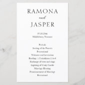 Eenvoudig zwart-wit vet modern huwelijksprogramma (Voorkant)