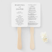 Eenvoudig zwart-wit vet modern huwelijksprogramma handwaaier (Voorkant en achterkant)