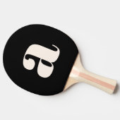 Eenvoudig Zwart Wit Vet Retro Monogram Eerste Lett Tafeltennisbatje (Zijkant)