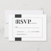 Eenvoudig zwart-wit, vetvrij, minimale bruiloft RS RSVP Kaartje (Voorkant)