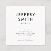 Eenvoudig zwart-wit  vierkante visitekaartje (Achterkant)