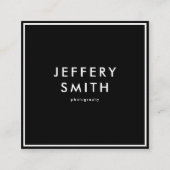 Eenvoudig zwart-wit  vierkante visitekaartje (Voorkant)