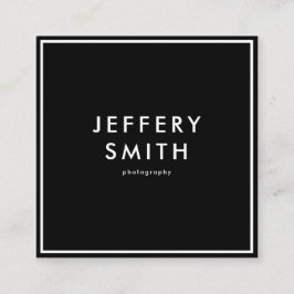 Eenvoudig zwart-wit vierkante visitekaartje