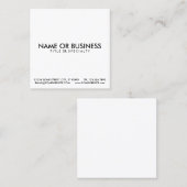 Eenvoudig zwart-wit vierkante visitekaartje (Voorkant / Achterkant)