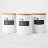 Eenvoudig zwart & wit vijgenjam label voedselcontainer etiket (Flessen)