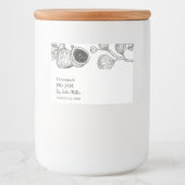 Eenvoudig zwart & wit vijgenjam label voedselcontainer etiket (Voorkant)