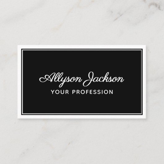 Eenvoudig zwart-wit visitekaartje (Voorkant)