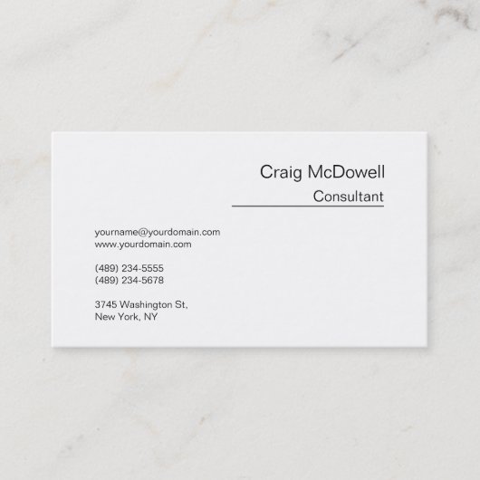 Eenvoudig zwart wit Visitekaartje (Voorkant)