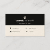 Eenvoudig zwart-wit visitekaartje (Achterkant)